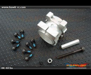 Hawk Creation LOGO 400 CNC Tail Boom Holder (Silver)